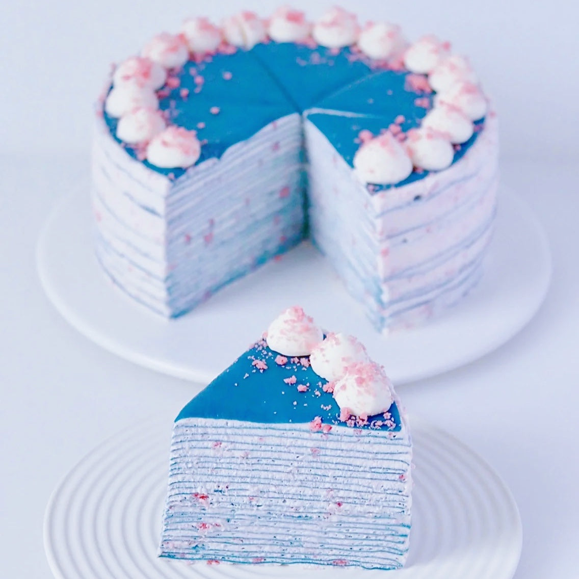 Blue Matcha Crepe Cake